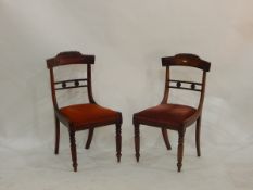 Set of eight Regency mahogany bar-back dining chairs,
