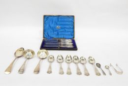 Set of six William IV Scottish single-struck silver teaspoons by David McDonald, Glasgow 1836,