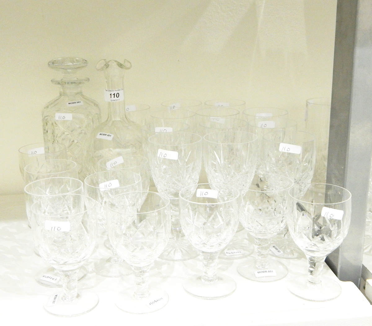 Suite of cut glass wines, sherries, - Image 2 of 2