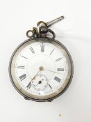 Gentleman's silver-cased open-faced pocket watch,