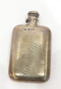 Victorian silver hip flask by Sampson Mordan & Co, London 1894, of plain curved rectangular form,