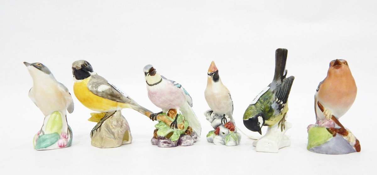 Four tinted bisque Royal Worcester models of birds and a Staffordshire and Goebel model (6) - Image 2 of 2