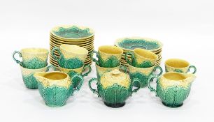 Wedgwood 'Cauliflower' part tea service includes two cream jugs and sugar bowl (damaged)