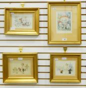 E Dermitzel Watercolour drawings Nursery pictures (possibly illustrations), all signed in pencil,