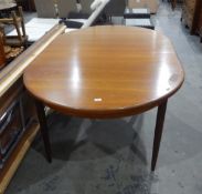 1970's Oval teak extending dining table and sideboard ensuite (2)