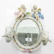 German porcelain oval wall mirror,