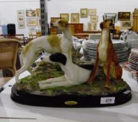 Resin model of three greyhounds,