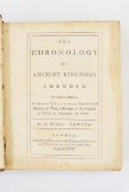 Newton, Sir Isaac "The Chronology of Ancient Kingdoms, Amended", front board detached,