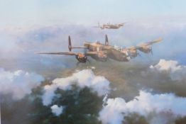 After Robert Taylor Two colour prints "Spitfire" and "Lancaster", Lancaster signed in pencil by