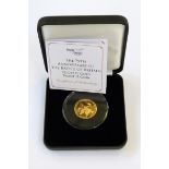 Jubilee Mint 75th anniversary of the Battle of Britain 22ct gold proof £1 coin, 22mm diameter and