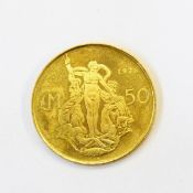 Maltese £50 coin 1976