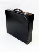 Large black leather attache case