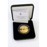 Jubilee Mint Queen Elizabeth II 90th birthday 22ct gold proof £2 coin, 32mm diameter and weighing