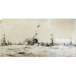 After Frank H Mason (1875-1965) Two etchings "Surrender of the German Fleet", circa 1918,