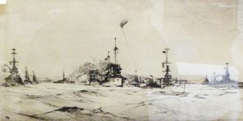 After Frank H Mason (1875-1965) Two etchings "Surrender of the German Fleet", circa 1918,