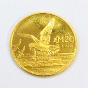 Maltese £20 gold coin 1976