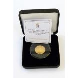 Jubilee Mint Queen Elizabeth II 'Longest Reigning Monarch' 22ct gold proof £1 coin, 22mm diameter