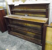 Victorian oak open bookcase,