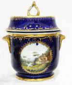 Late 18th century Coalport 'Animal' pattern ice pail decorated with fable scene of goose and fox,