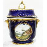 Late 18th century Coalport 'Animal' pattern ice pail decorated with fable scene of goose and fox,