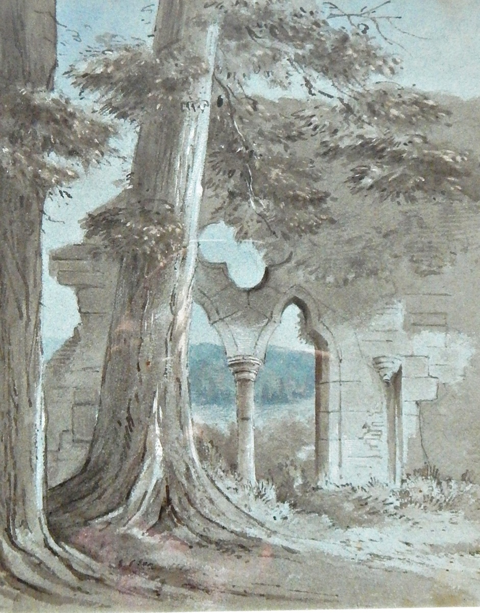 19th century school Watercolour drawing "Hailes Abbey", unsigned, 22.5cm x 18.