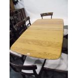 Ercol-style light elm extending dining table