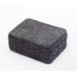 Early 19th century tortoiseshell snuffbox of rectangular form with foliate scroll decoration,