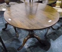 Early 19th century mahogany tilt-top breakfast table.