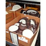 Hornsea 'Contrast' part dinner and tea service comprising cups, saucers, plates, casseroles,