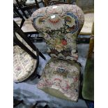 Victorian needlework upholstered prie-dieu