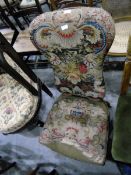 Victorian needlework upholstered prie-dieu