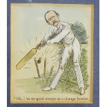 Cartoon after Frank Reynolds of cricket,