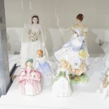 Various figures to include Royal Worcester 'Her Majesty the Queen Elizabeth II diamond wedding