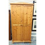 Pine two-door wardrobe,