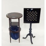 Victorian lacquered tilt-top games table,