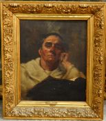 19th century school (Spanish) Oil on canvas Head and shoulders portrait of a Dominican monk in