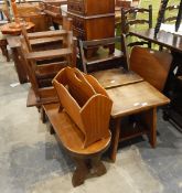 Sets of Arts & Crafts style oak furniture comprising four stools,