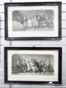 After T Webster Pair of 19th century black and white engravings Victorian school children "The