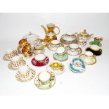 Quantity of cabinet cups and saucers to include a Santa Clara porcelain part service and various