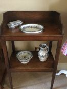 Mahogany two-tier washstand with splashback,