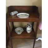 Mahogany two-tier washstand with splashback,