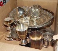 Quantity of assorted silver plate including including early 20th century fruit basket by Marples,