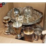 Quantity of assorted silver plate including including early 20th century fruit basket by Marples,