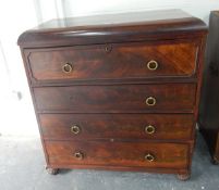 19th century mahogany secretaire chest,