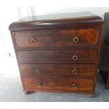 19th century mahogany secretaire chest,