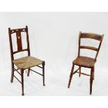 Pair of Arts & Crafts-style rush seated standard chairs (2)