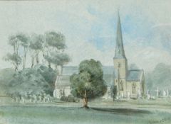 19th century school Watercolour drawing "Leckhampton June 1869", unsigned,