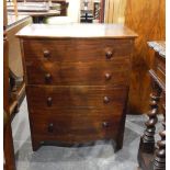 19th century mahogany bowfront commode with dummy drawers,