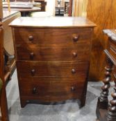 19th century mahogany bowfront commode with dummy drawers,