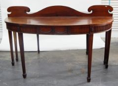 Pair of George III-style mahogany side/serving tables,